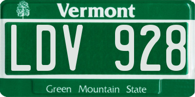 VT license plate LDV928