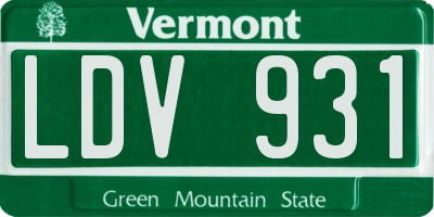 VT license plate LDV931