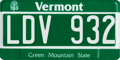 VT license plate LDV932