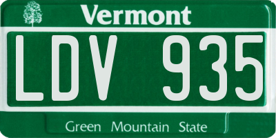 VT license plate LDV935