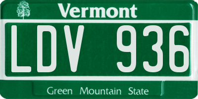 VT license plate LDV936