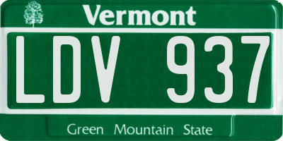 VT license plate LDV937