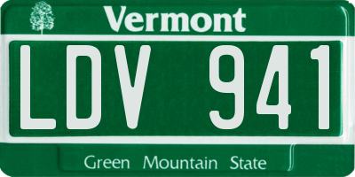 VT license plate LDV941