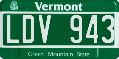 VT license plate LDV943