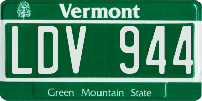 VT license plate LDV944