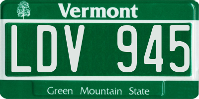 VT license plate LDV945