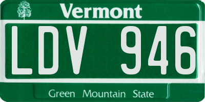 VT license plate LDV946