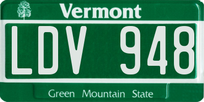 VT license plate LDV948