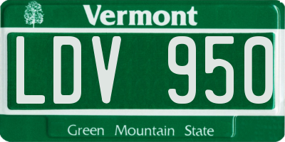 VT license plate LDV950