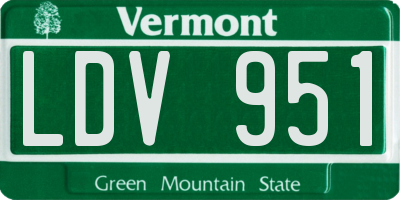 VT license plate LDV951