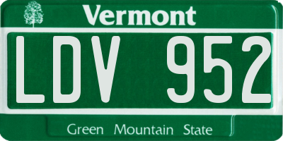 VT license plate LDV952