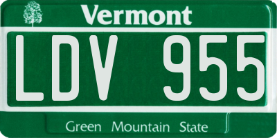 VT license plate LDV955