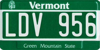 VT license plate LDV956