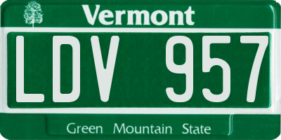 VT license plate LDV957