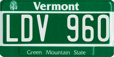 VT license plate LDV960