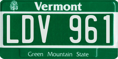 VT license plate LDV961