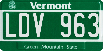 VT license plate LDV963