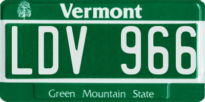 VT license plate LDV966