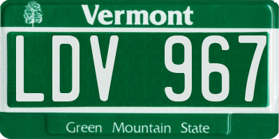 VT license plate LDV967