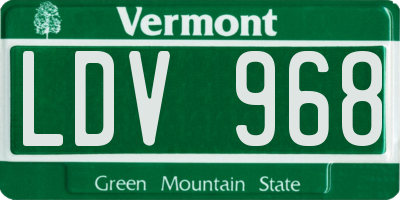 VT license plate LDV968