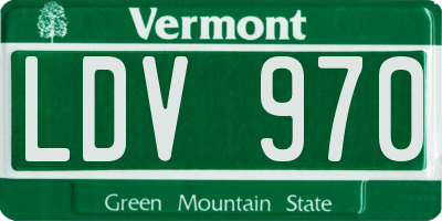 VT license plate LDV970