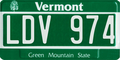 VT license plate LDV974