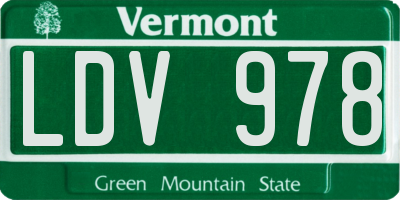 VT license plate LDV978