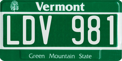 VT license plate LDV981