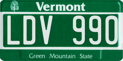 VT license plate LDV990
