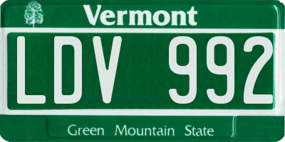 VT license plate LDV992