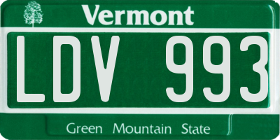 VT license plate LDV993