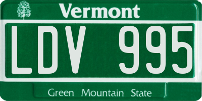 VT license plate LDV995