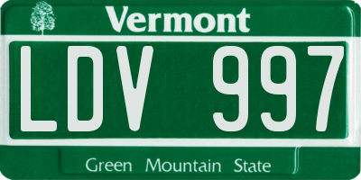 VT license plate LDV997