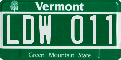 VT license plate LDW011