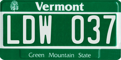 VT license plate LDW037