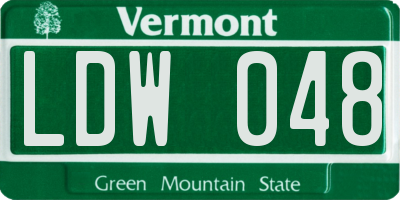 VT license plate LDW048