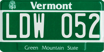 VT license plate LDW052