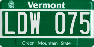 VT license plate LDW075
