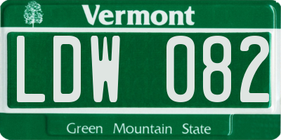 VT license plate LDW082