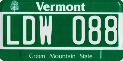 VT license plate LDW088
