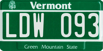 VT license plate LDW093