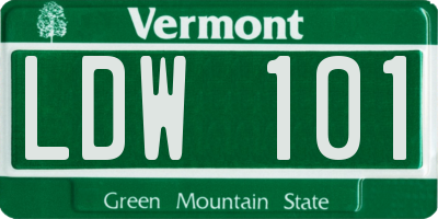 VT license plate LDW101