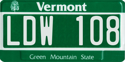 VT license plate LDW108