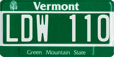 VT license plate LDW110