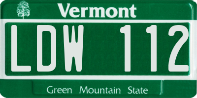 VT license plate LDW112