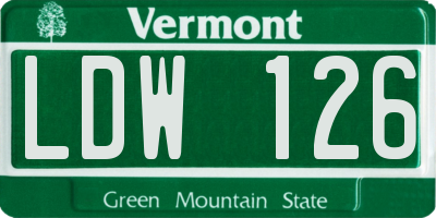 VT license plate LDW126