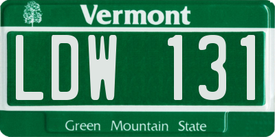 VT license plate LDW131