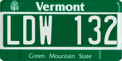 VT license plate LDW132
