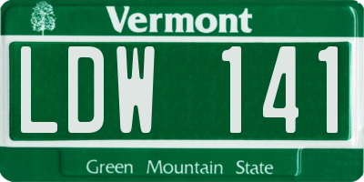 VT license plate LDW141