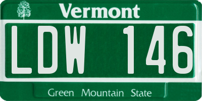 VT license plate LDW146